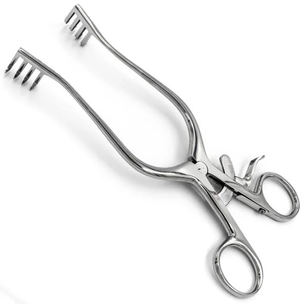 09.PI.428. Ранорозширювач по Адсону (Adson) гострий, з кремальєрою, 4х4 зуба, 200 мм. Paradise.